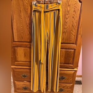 Yellow and blue striped pants